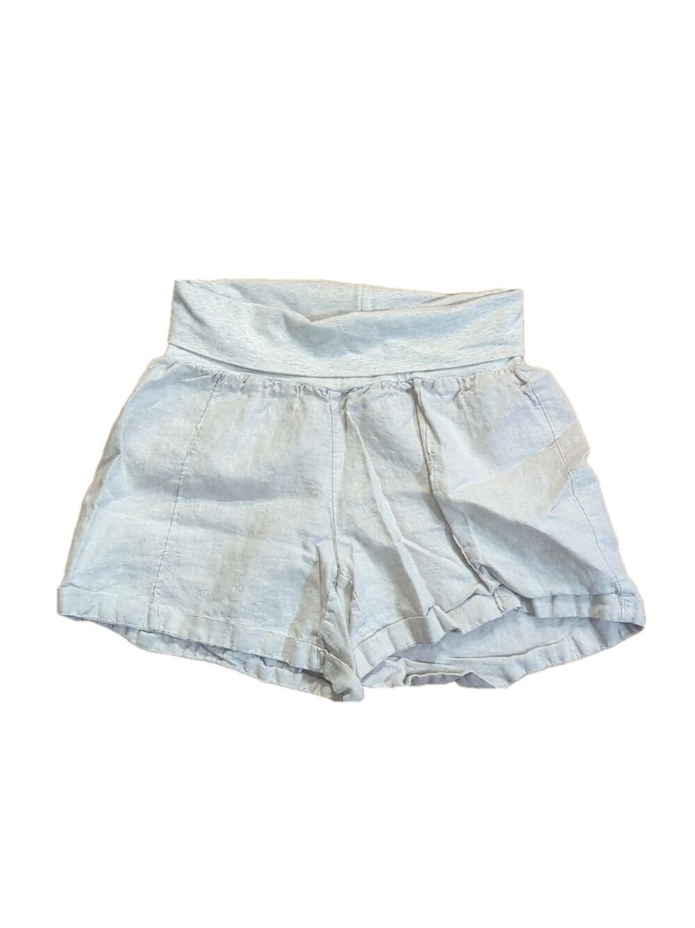 4our Dreamers Linen Fold Over Waist Shorts XS